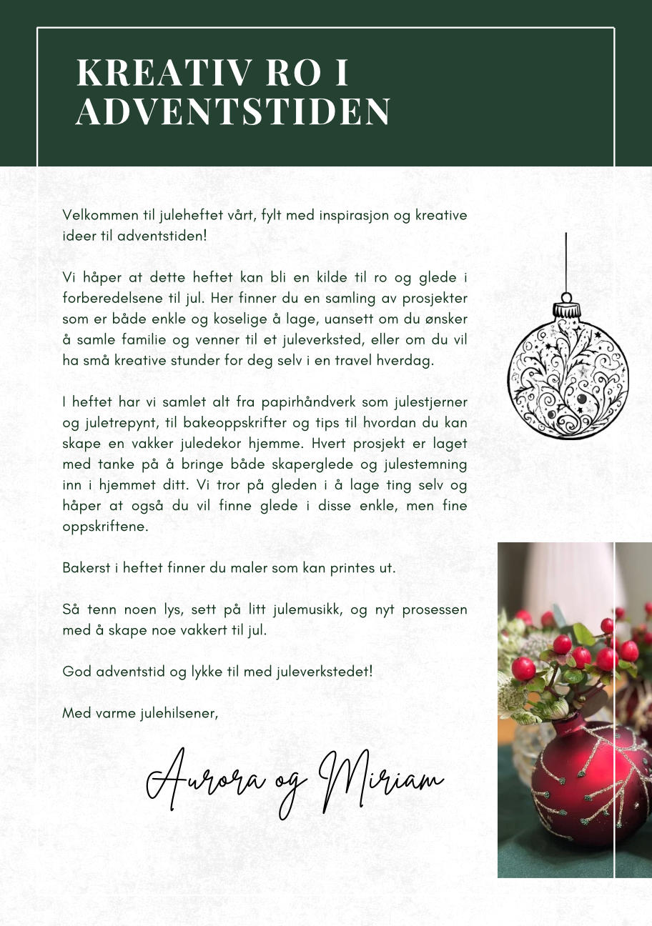 Kreative juleideer med Aurora og Miriam - Digital julebok