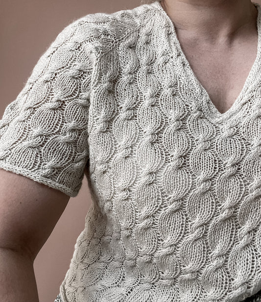 Drops tee – sommerlig t-skjorte med struktur og fletter