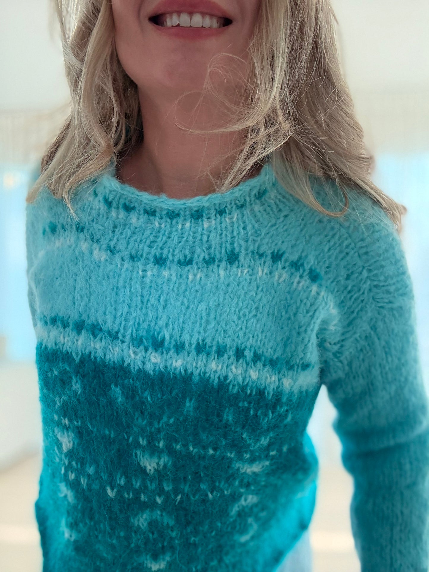 Green Heart – Myk genser med chunky hjertemønster