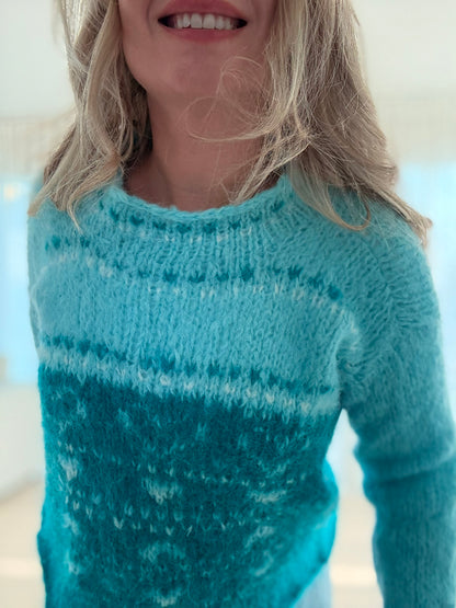 Green Heart – Myk genser med chunky hjertemønster