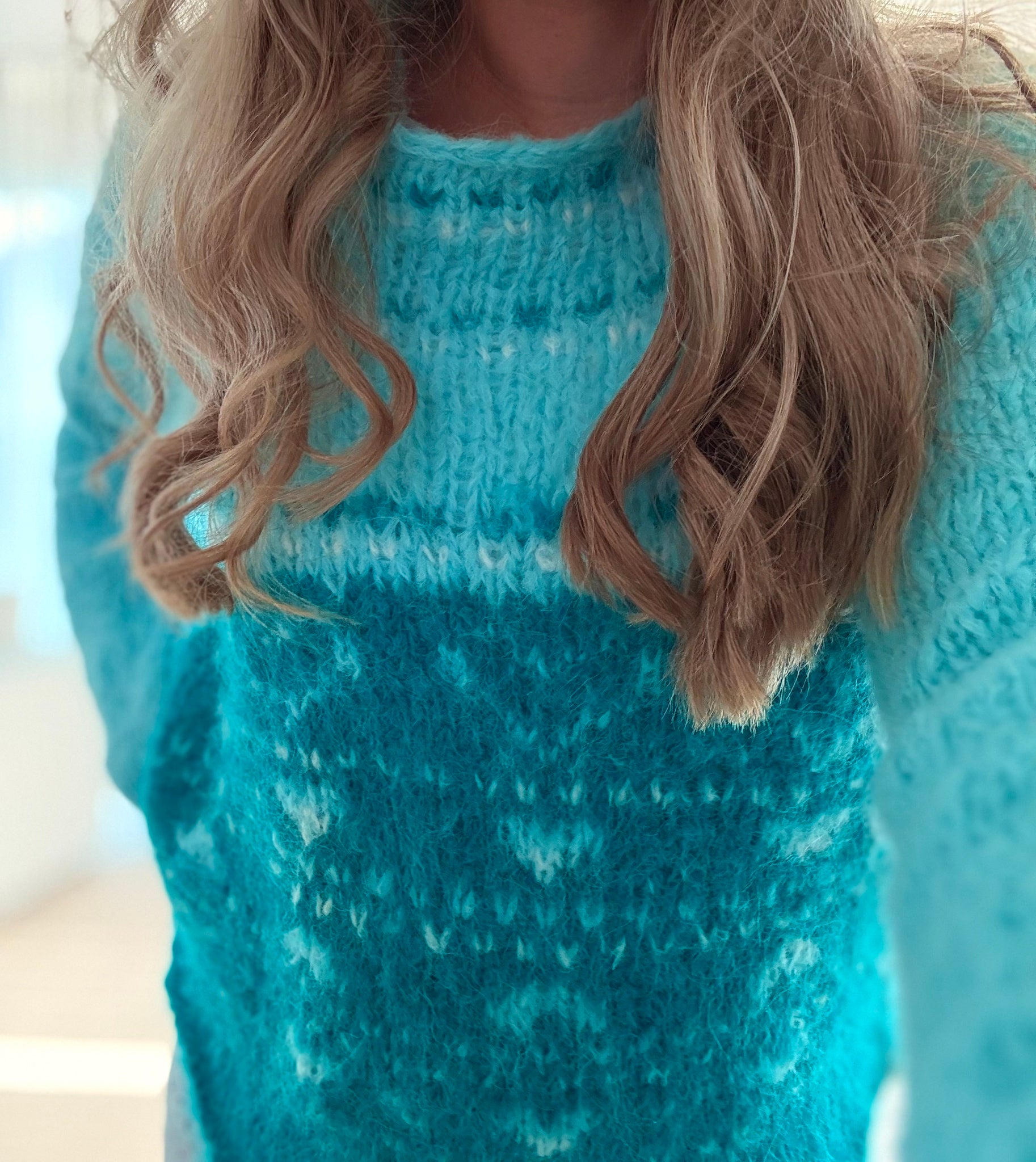 Green Heart – Myk genser med chunky hjertemønster