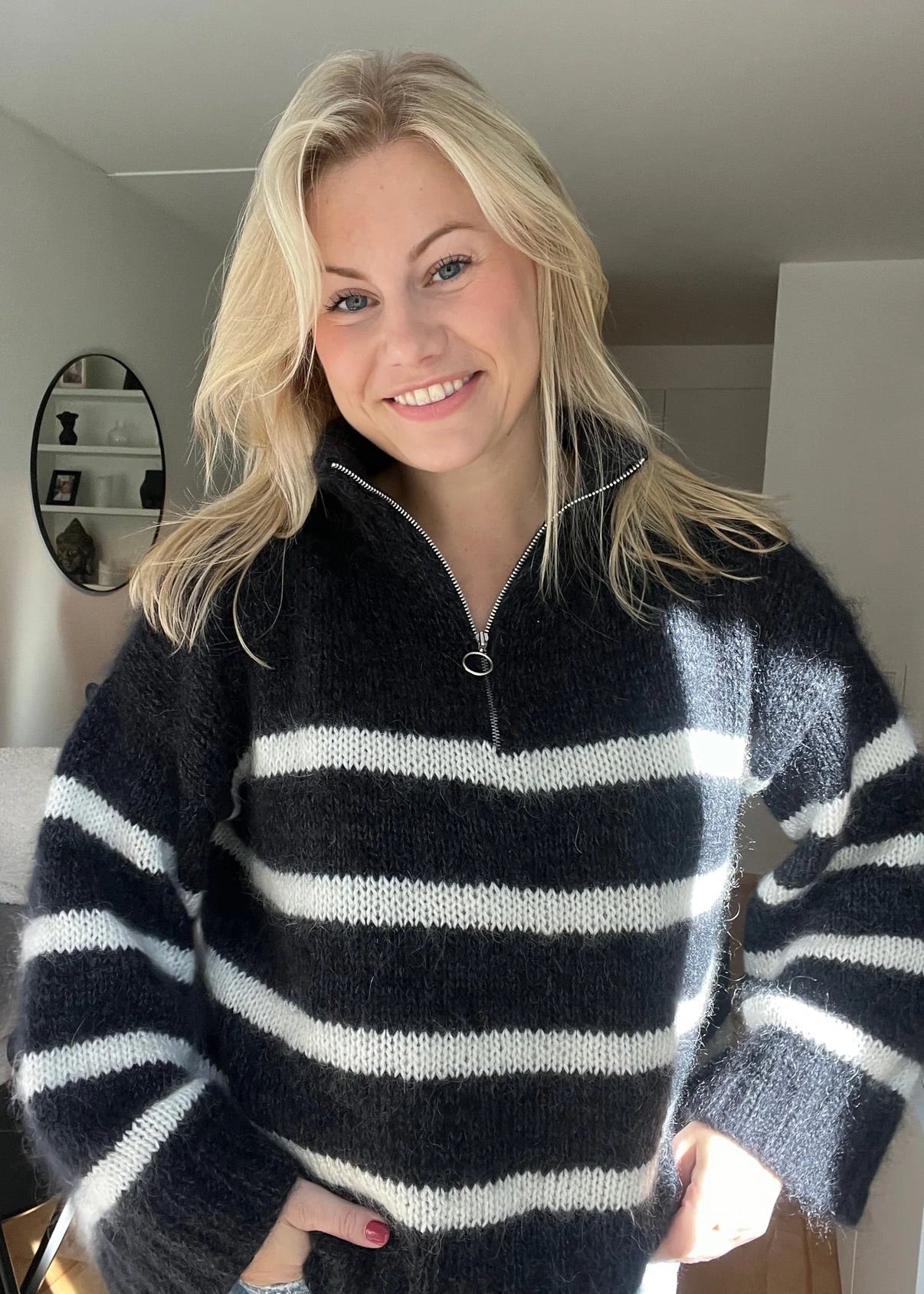 Emiliezipper med striper – Chunky glidelåsgenser med sporty uttrykk