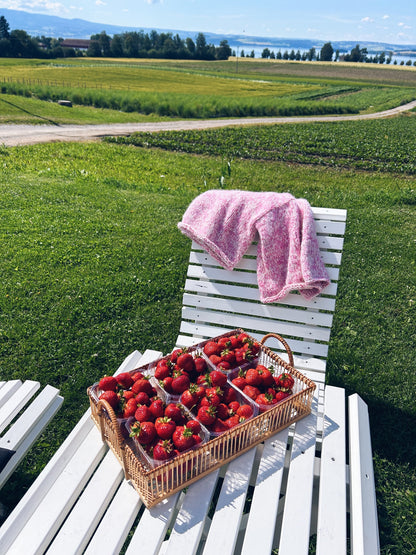 Midtsommer - nydelig genser med v-hals og vide ermer