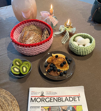 Godmorgenkurv – heklede kurver som gjør frokosten litt finere