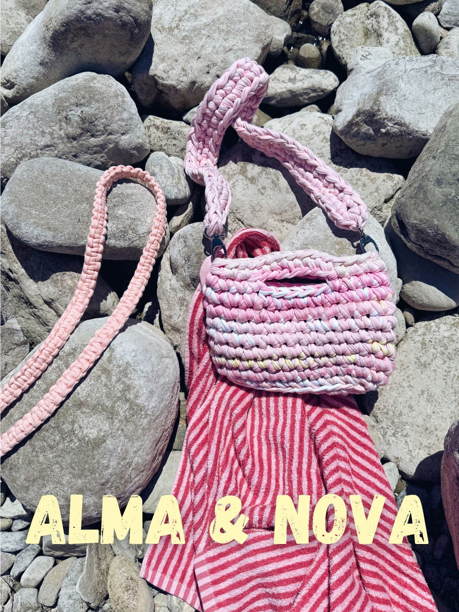 Alma & Nova – heklede og knyttede veskereimer