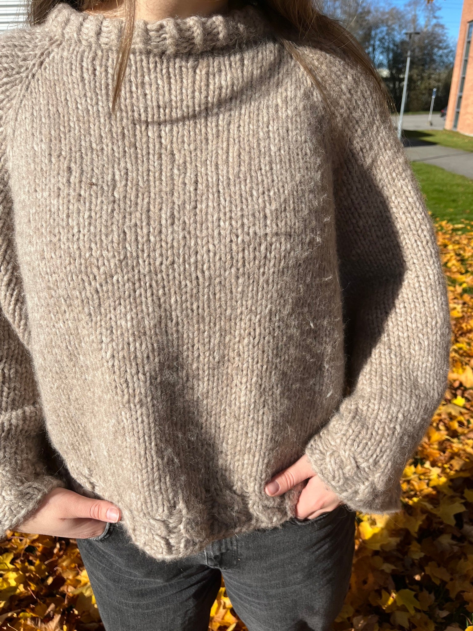 Lorelai sweater – myk oversized genser med flettedetalje