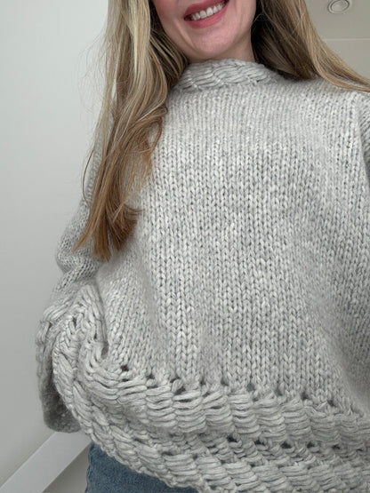 Skigaard-genseren – oversized strikkeoppskrift med unik struktur