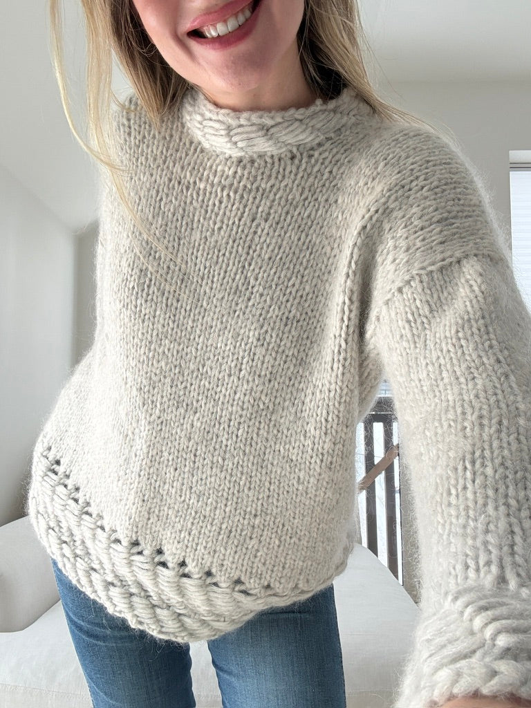 Skigaard-genseren – oversized strikkeoppskrift med unik struktur