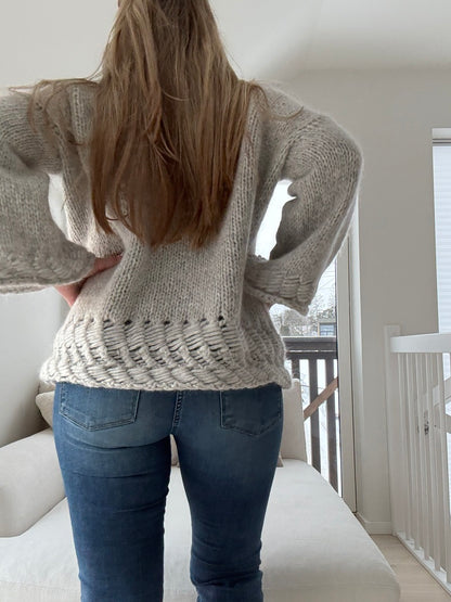 Skigaard-genseren – oversized strikkeoppskrift med unik struktur