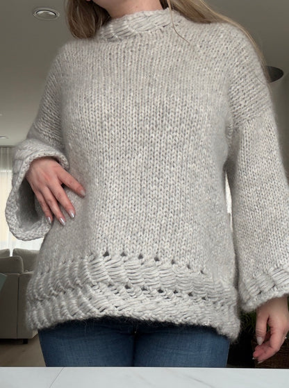 Skigaard-genseren – oversized strikkeoppskrift med unik struktur