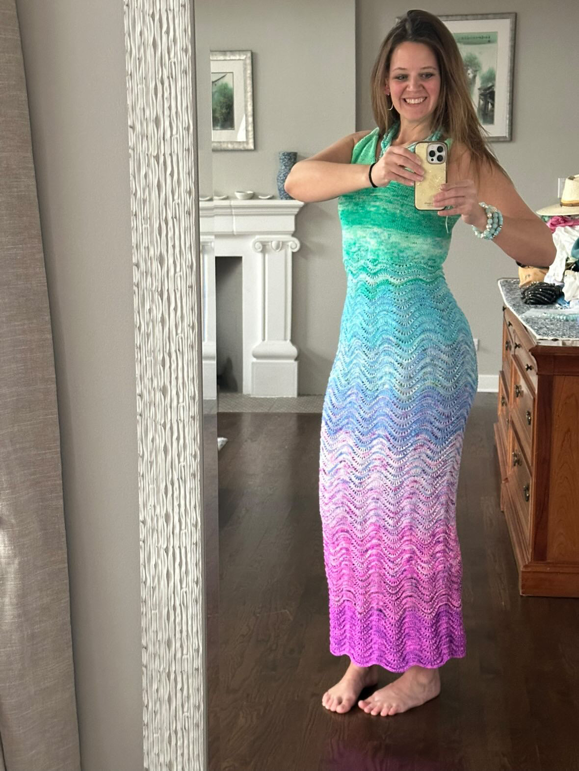 Lavinia Dress – elegant strikkekjole med glitrende detaljer