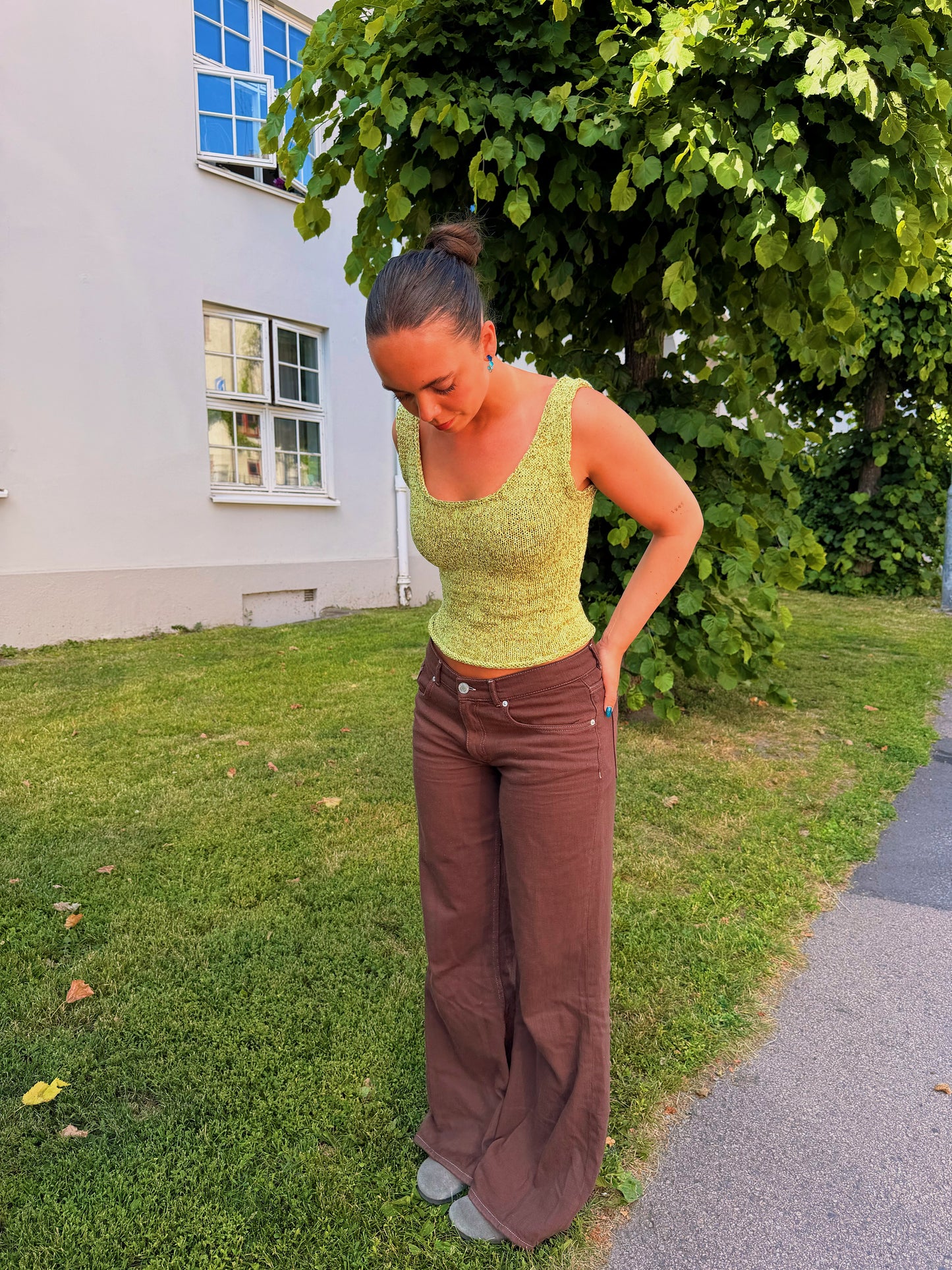 Sun glitter top – glitrende, ermeløs topp