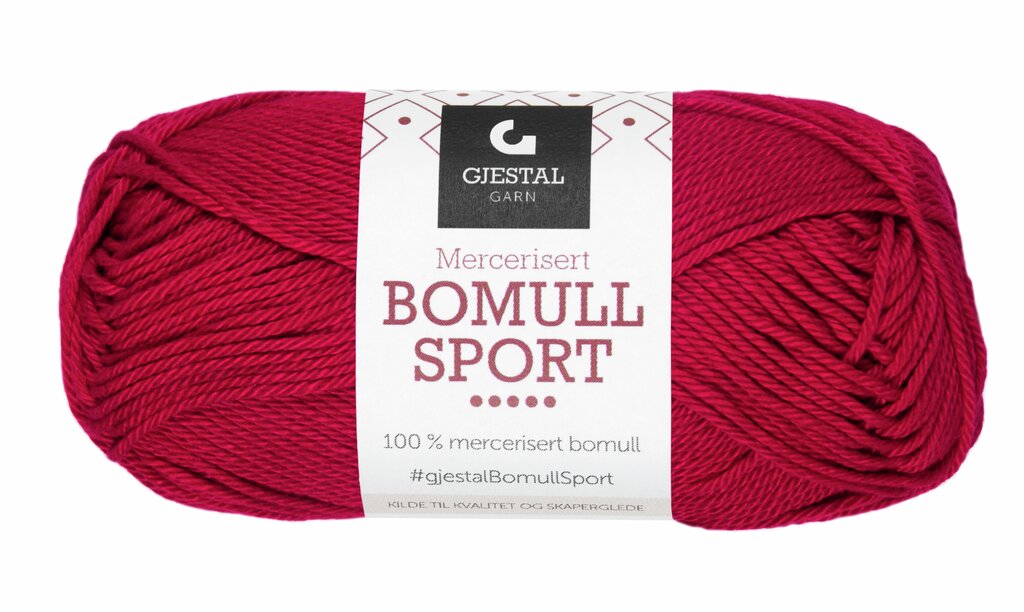 Bomull Sport 305 Mørk rød