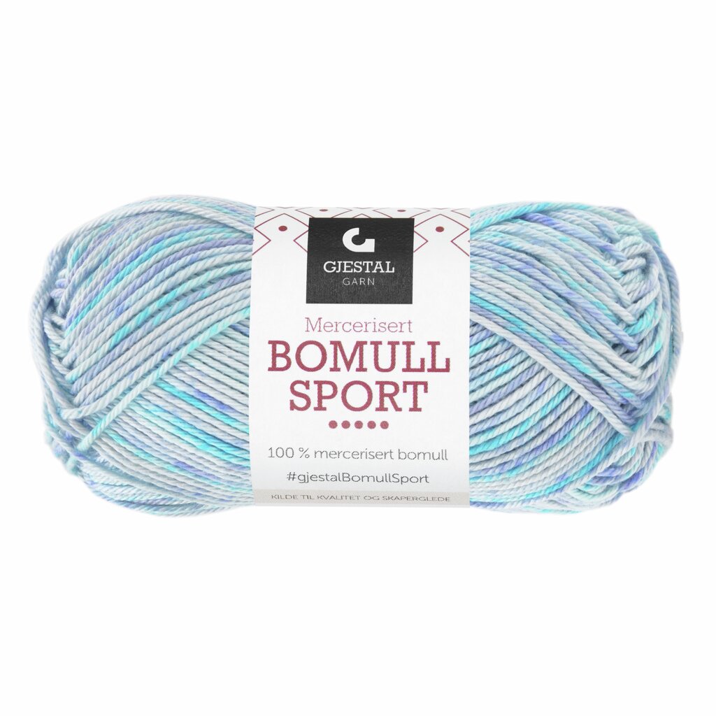 Bomull Sport 396 Turkis/Lilla print