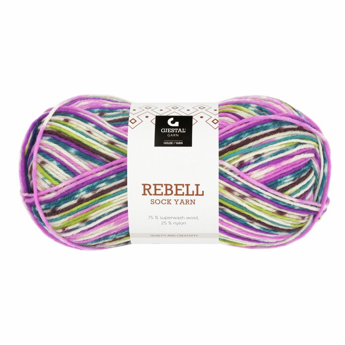 Rebell 9402 Lilla/Petrol/Grønn print