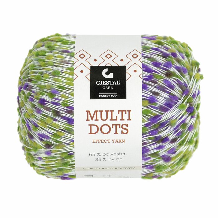 Multi Dots 905 Gul/Grønn/Lavendel dots