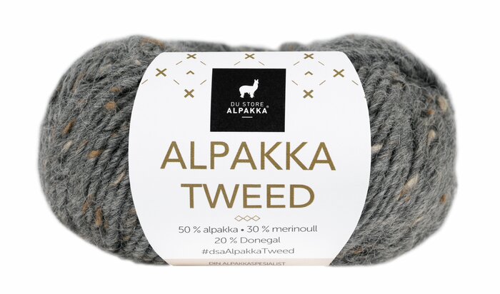 Alpakka Tweed 102 Mørk grå