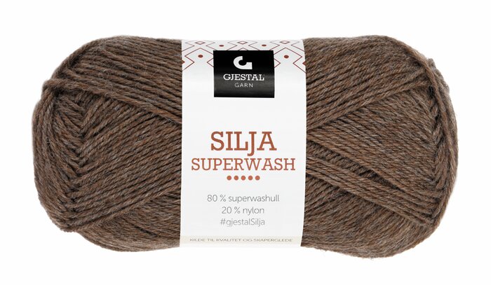 Silja Superwash 387 Mørk brun melert