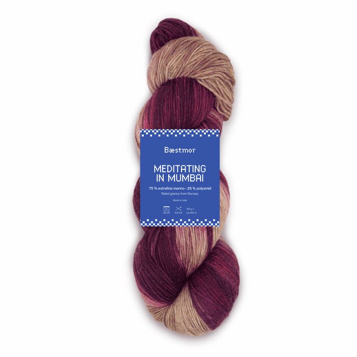 Meditating in Mumbai 108 Berry mocha print