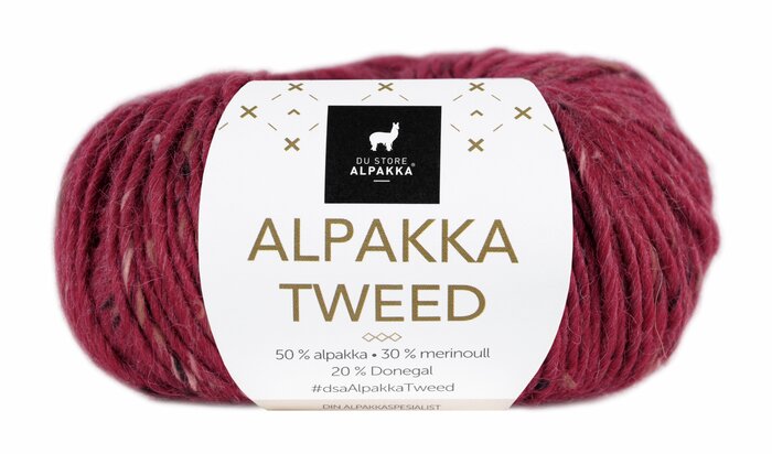 Alpakka Tweed 116 Dyp rød