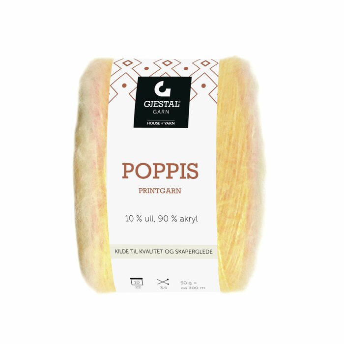 Poppis 3108 Pastellrosa/Grønn/Gul gradert