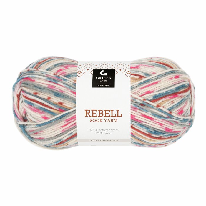 Rebell 9403 Rosa/Blågrå print