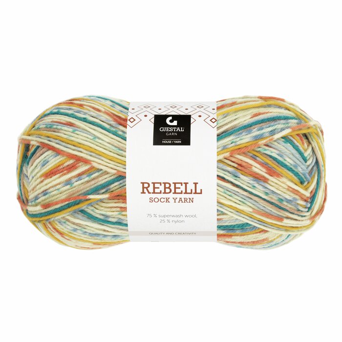 Rebell 9406 Oransje/Lys turkis print