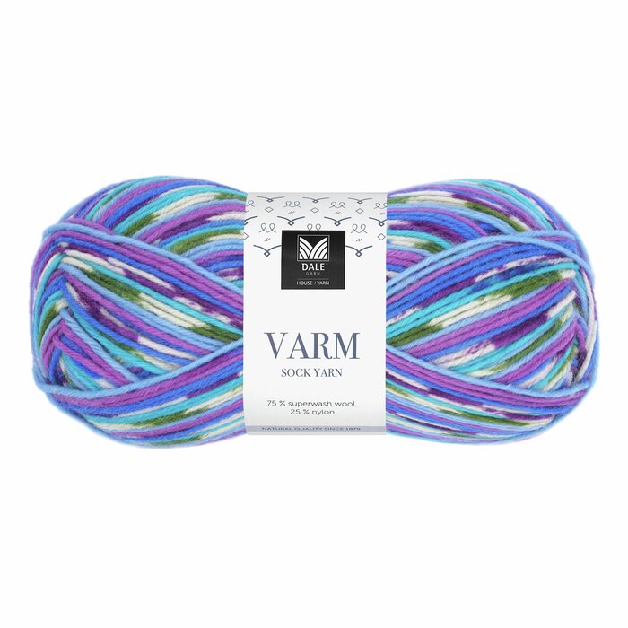 Varm 5102 Turkis/Lilla/Blå print