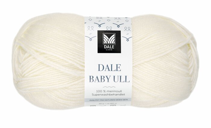 Dale Baby Ull 0020 Ubleket hvit