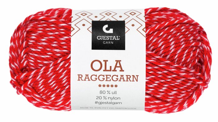 Ola Raggegarn 709 Rød/Natur mouline