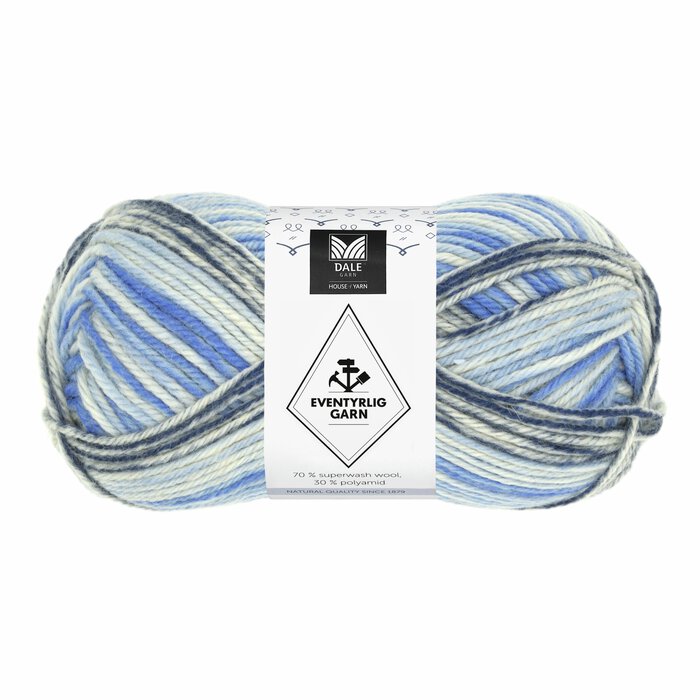 Eventyrlig Garn 7611 Jeansblå striper