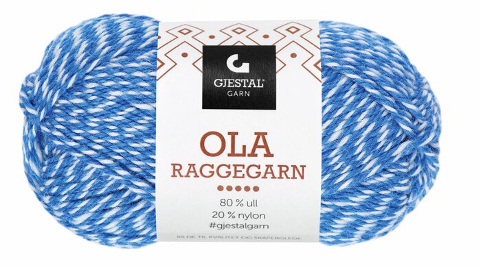 Ola Raggegarn 708 Blå/Natur mouline