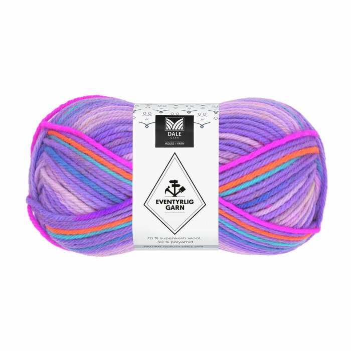 Eventyrlig Garn 7618 Lavendel striper