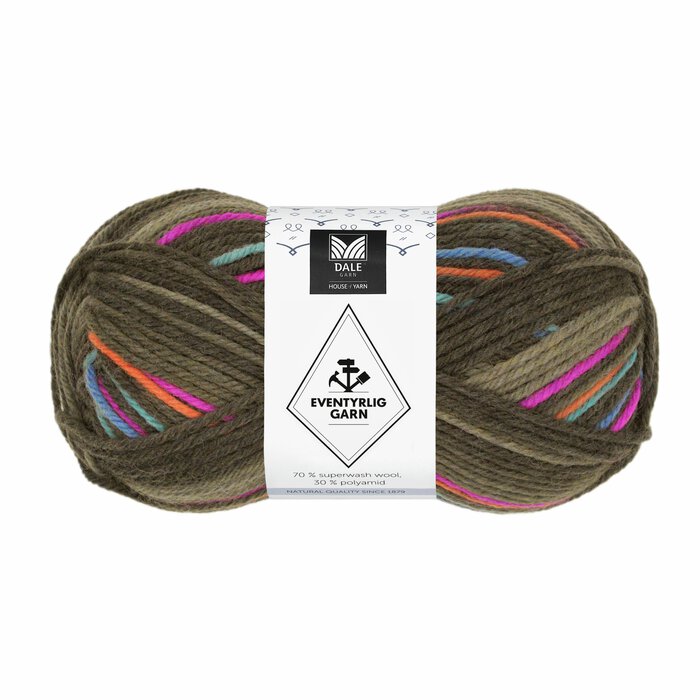 Eventyrlig Garn 7619 Mokka striper