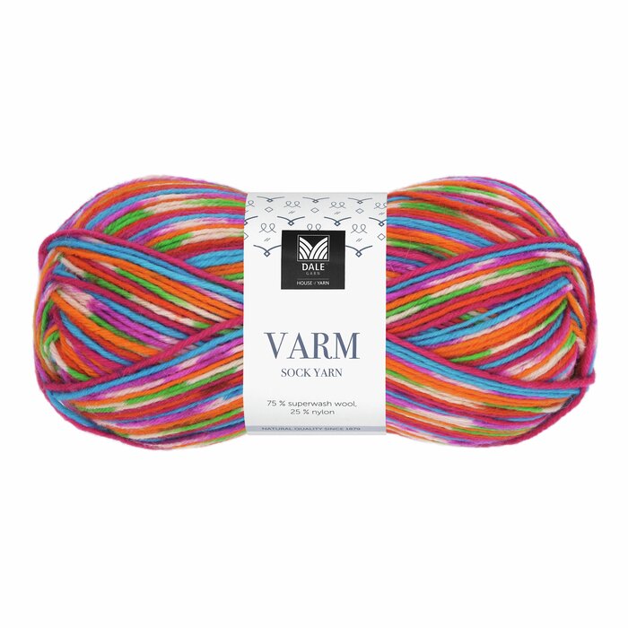 Varm 5106 Rosa/Turkis/Oransje print